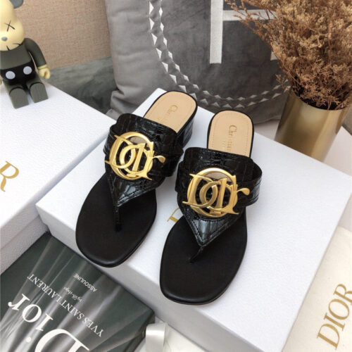 High Quality Luxury Dior Cd Logo Flat Thong Sandals – Style 63878 product detail