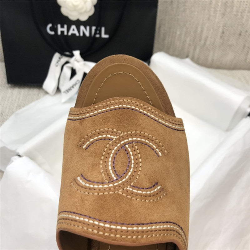 High Quality Luxury Chanel Platform High Heel Slippers – Style 42310 product detail