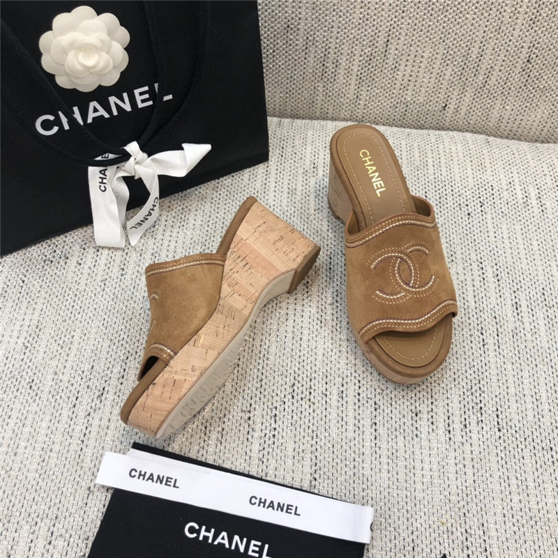 High Quality Luxury Chanel Platform High Heel Slippers – Style 42310 product detail