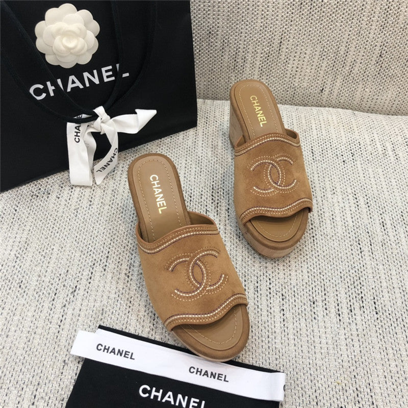 High Quality Luxury Chanel Platform High Heel Slippers – Style 42310 product detail