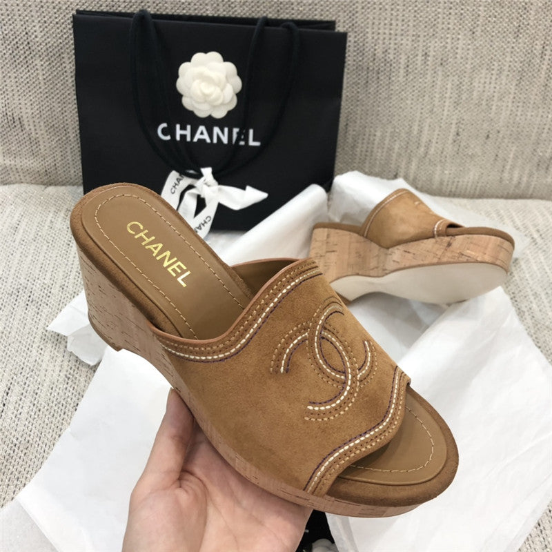High Quality Luxury Chanel Platform High Heel Slippers – Style 42310 product detail