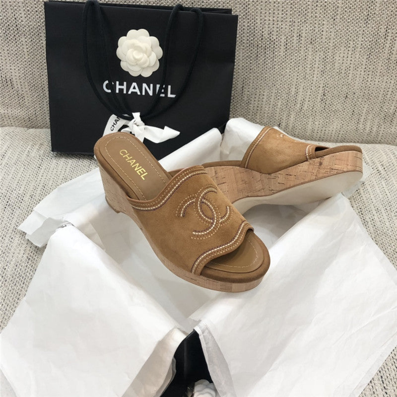 High Quality Luxury Chanel Platform High Heel Slippers – Style 42310 product detail