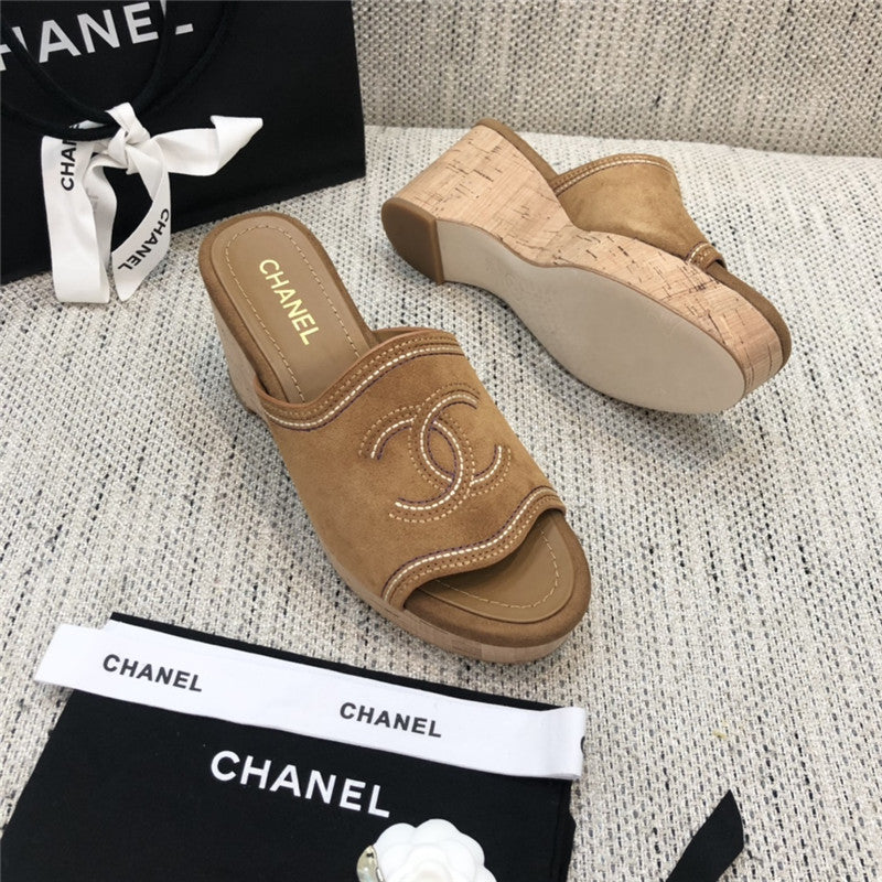 High Quality Luxury Chanel Platform High Heel Slippers – Style 42310 product detail