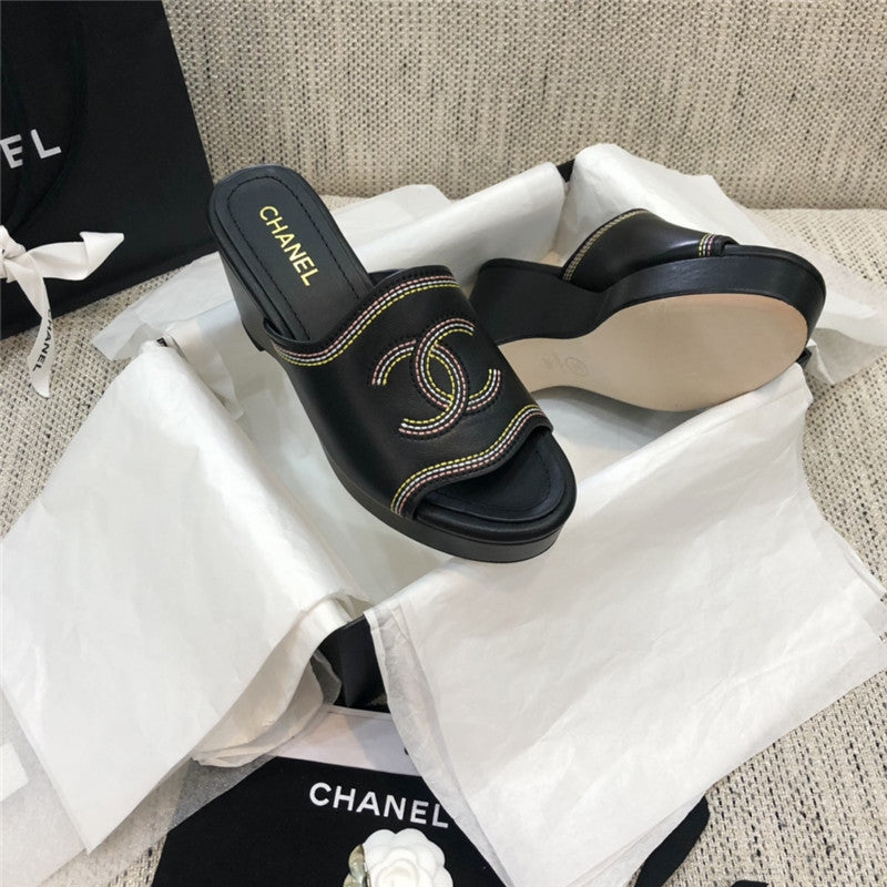 High Quality Luxury Chanel Platform High Heel Slippers – Style 11238 product detail