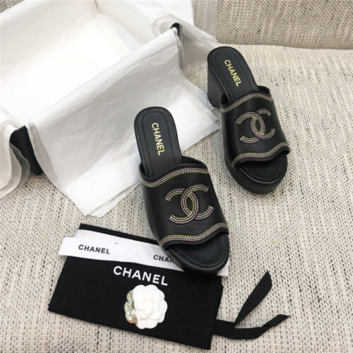 High Quality Luxury Chanel Platform High Heel Slippers – Style 11238 alternate view