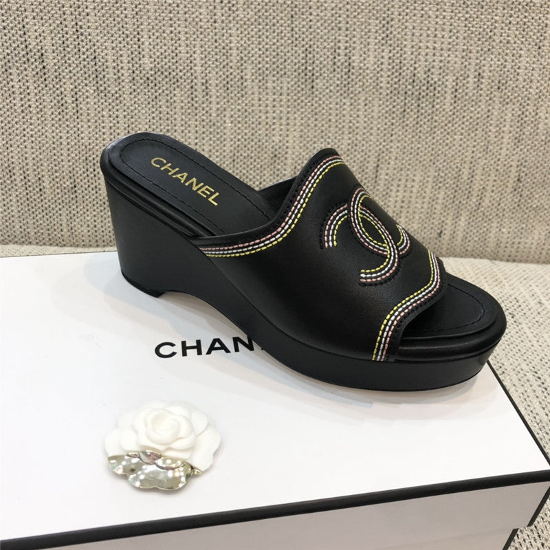 High Quality Luxury Chanel Platform High Heel Slippers – Style 11238 product detail