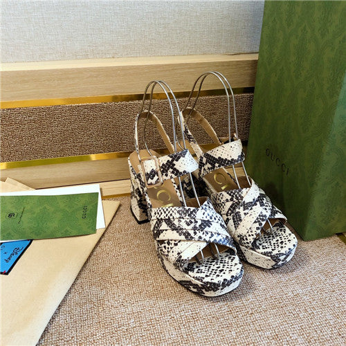 High Quality Luxury Gucci Block Heel Sandals Women