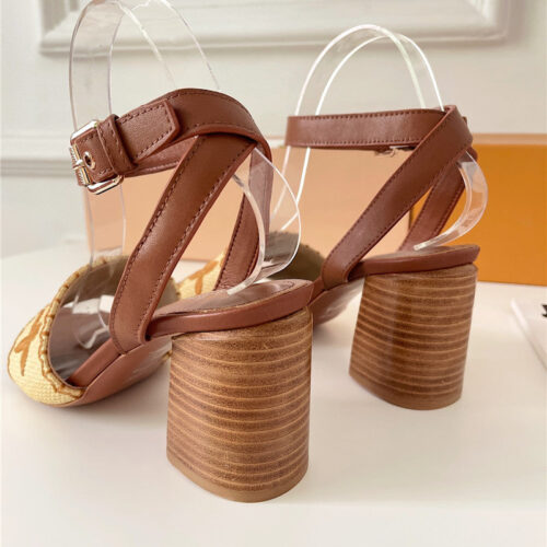 High Quality Luxury Louis Vuitton Chunky Heel Sandals – Style 64355 product detail