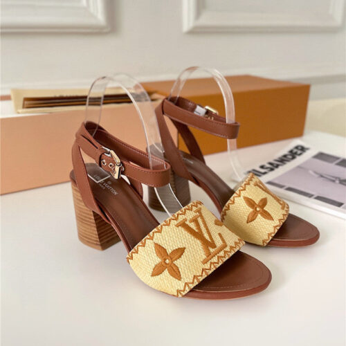 High Quality Luxury Louis Vuitton Chunky Heel Sandals – Style 64355