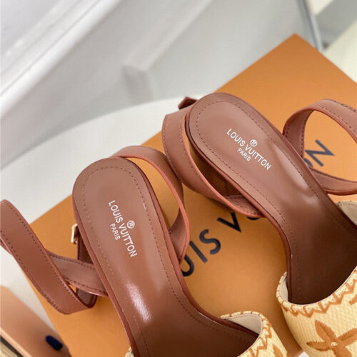 High Quality Luxury Louis Vuitton Chunky Heel Sandals – Style 64355 product detail