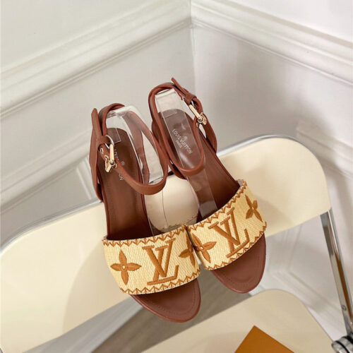 High Quality Luxury Louis Vuitton Chunky Heel Sandals – Style 64355 alternate view