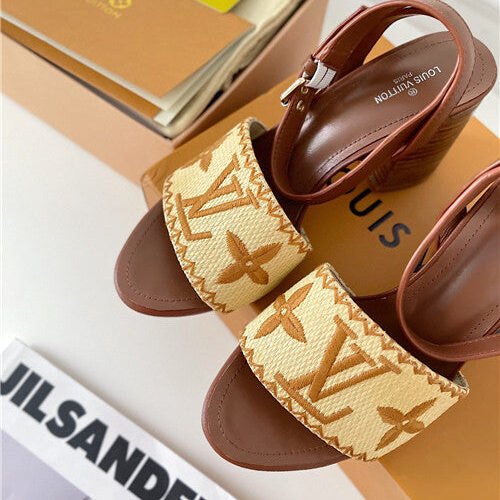 High Quality Luxury LV Chunky Heel Sandals – Style 38403 product detail