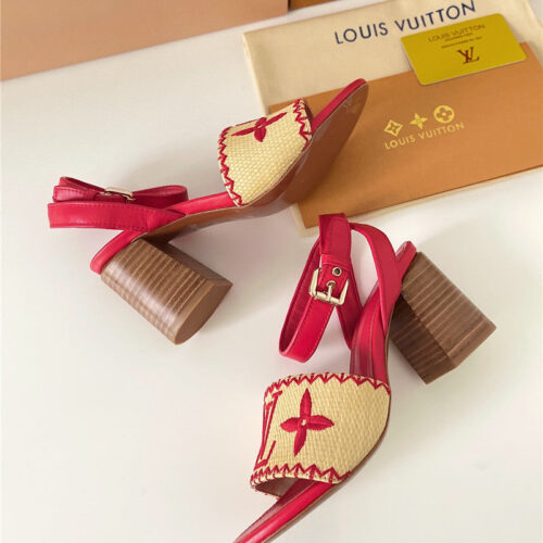 High Quality Luxury Louis Vuitton Chunky Heel Sandals – Style 98819 product detail