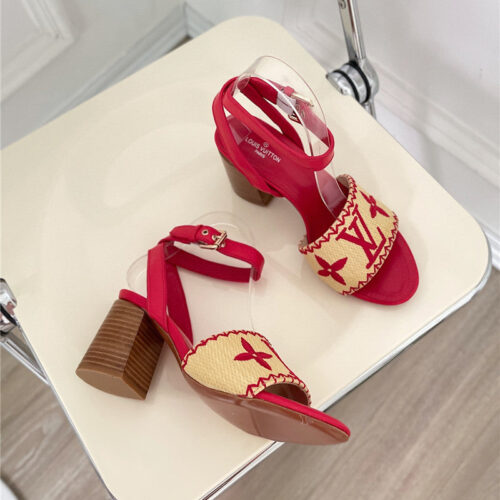 High Quality Luxury Louis Vuitton Chunky Heel Sandals – Style 98819 product detail