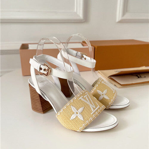 High Quality Luxury LV Chunky Heel Sandals – Style 91523