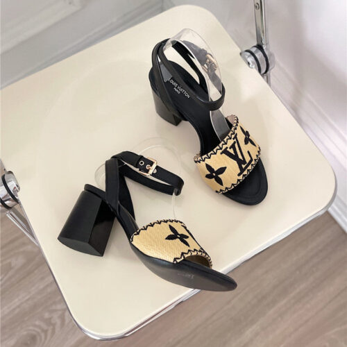 High Quality Luxury Louis Vuitton Chunky Heel Sandals – Style 67747 product detail