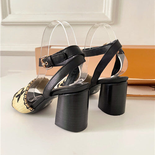 High Quality Luxury LV Chunky Heel Sandals product detail