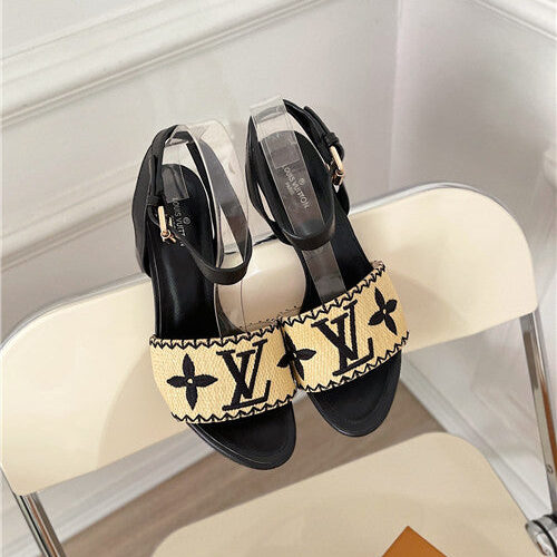 High Quality Luxury LV Chunky Heel Sandals product detail