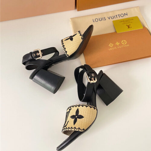 High Quality Luxury Louis Vuitton Chunky Heel Sandals – Style 67747 product detail