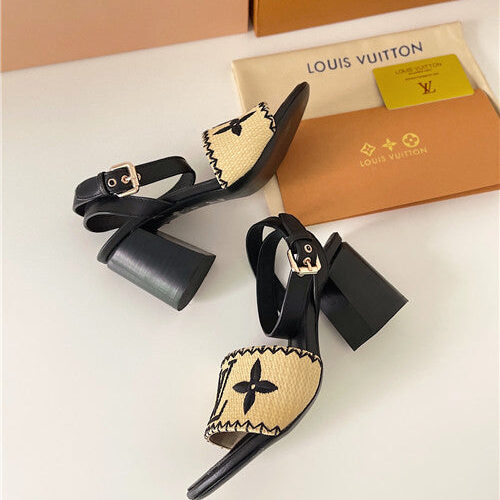 High Quality Luxury LV Chunky Heel Sandals product detail