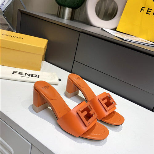 High Quality Luxury Fendi Thick Heel Sandals