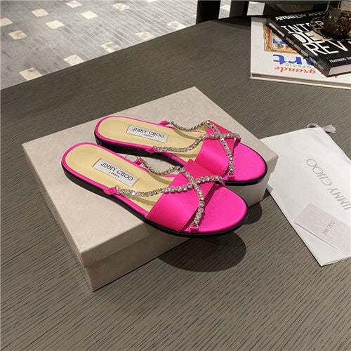 High Quality Luxury Jimmy Choo Rhinestone Flat Slippers – Style 43959 alternate view