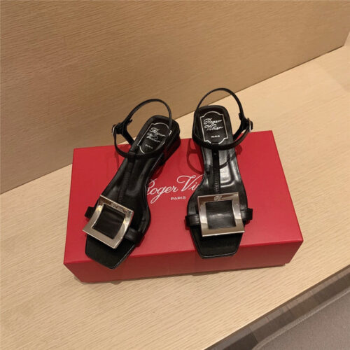 High Quality Luxury Roger Vivier Square Buckle Sandals – Style 14900 alternate view