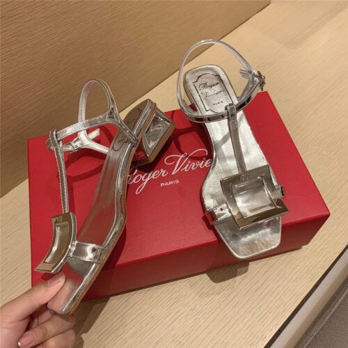 High Quality Luxury Roger Vivier Square Buckle Sandals alternate view