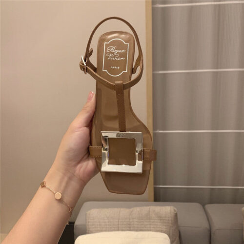 High Quality Luxury Roger Vivier Square Buckle Sandals – Style 18292 product detail
