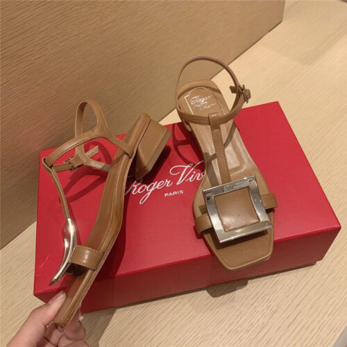 High Quality Luxury Roger Vivier Square Buckle Sandals – Style 18292 product detail