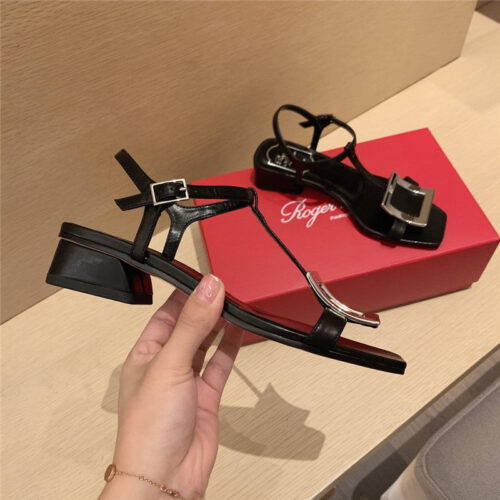 High Quality Luxury Roger Vivier Square Buckle Sandals – Style 14900