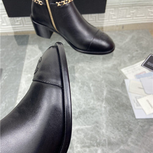 High Quality Luxury Chanel Chain Thick Heel Ankle Boots product detail