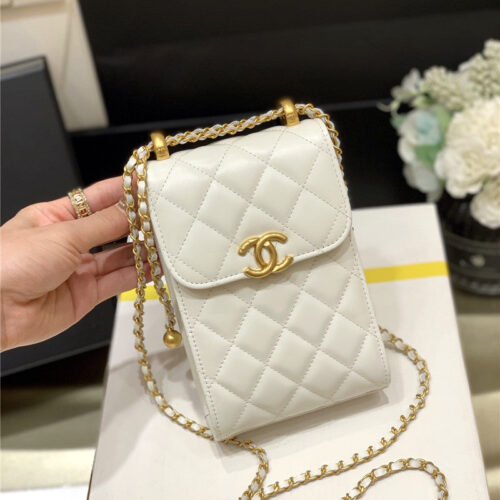 High Quality Luxury Chanel Gold Beads Mobile Phone Bag product detail