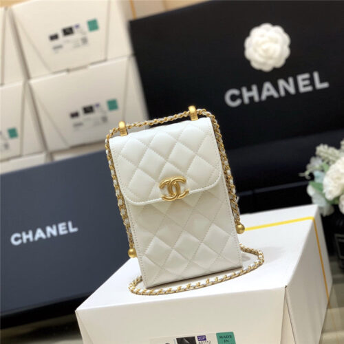 High Quality Luxury Chanel Gold Beads Mobile Phone Bag alternate view