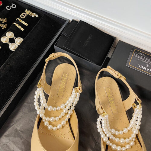 High Quality Luxury Chanel Pearl Sandals – Style 12998 product detail