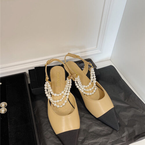High Quality Luxury Chanel Pearl Sandals – Style 12998 alternate view