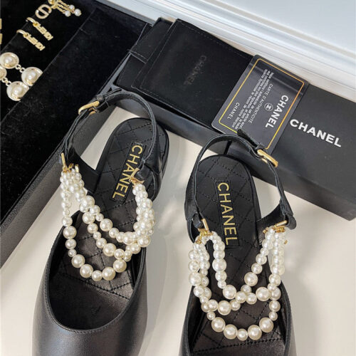 High Quality Luxury Chanel Pearl Sandals – Style 44070 product detail