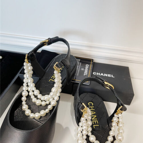 High Quality Luxury Chanel Pearl Sandals – Style 44070 product detail