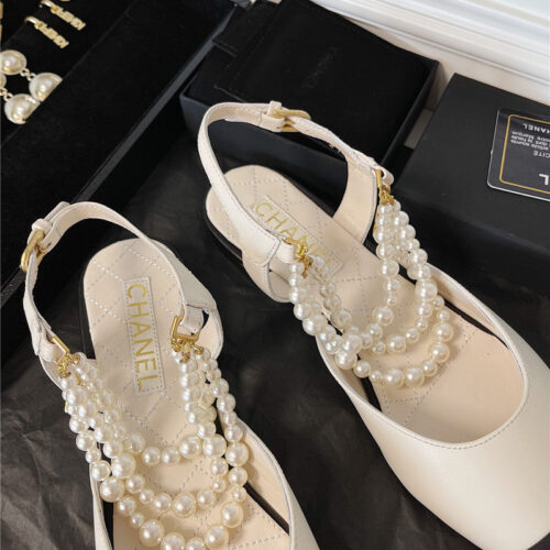 High Quality Luxury Chanel Pearl Sandals – Style 75142 product detail
