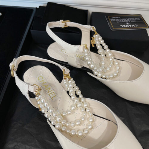 High Quality Luxury Chanel Pearl Sandals – Style 75142 product detail