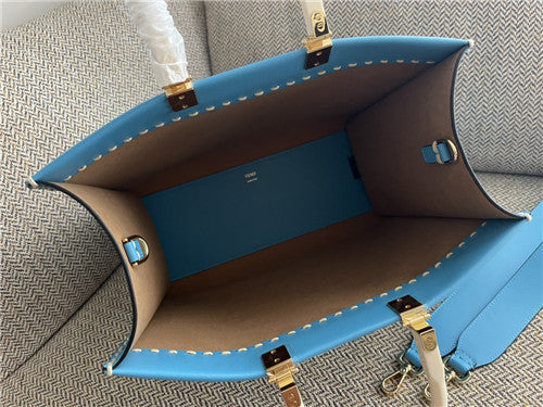 High Quality Luxury Fendi Sunshine Tote Medium Blue product detail