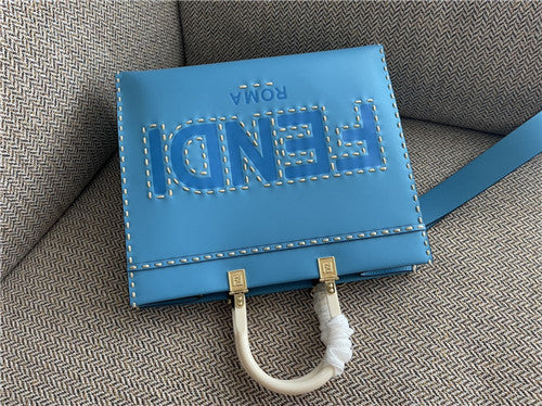 High Quality Luxury Fendi Sunshine Tote Medium Blue product detail