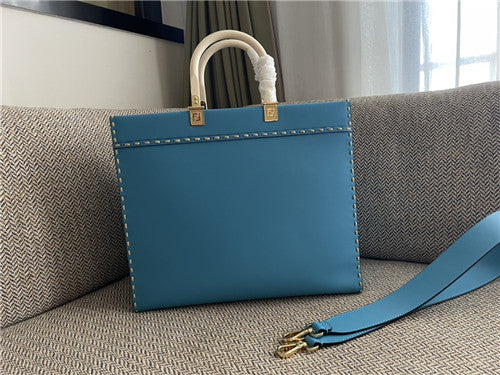 High Quality Luxury Fendi Sunshine Tote Medium Blue alternate view