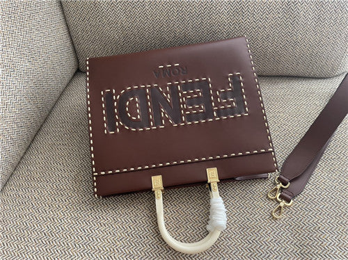 High Quality Luxury Fendi Sunshine Tote Medium Brown product detail