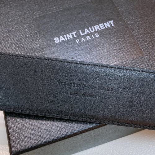High Quality Luxury YSL Smooth Round Buckle Belt product detail