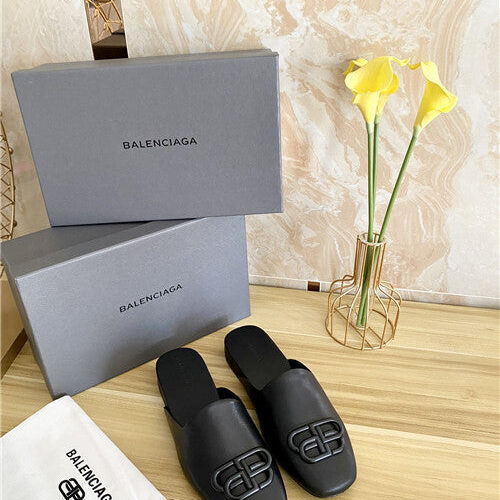 High Quality Luxury Balenciaga Round Head Flat Slippers – Style 50019