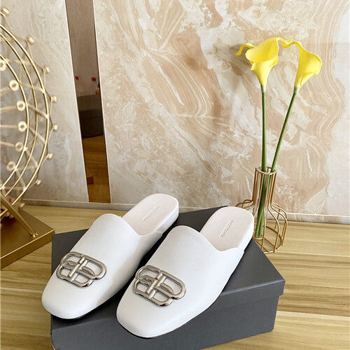 High Quality Luxury Balenciaga Round Head Flat Slippers