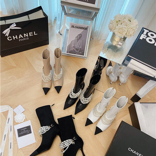 High Quality Luxury Chanel Pearl Boots product detail