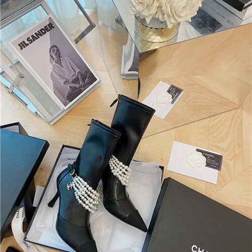 High Quality Luxury Chanel Pearl Boots – Style 23782 product detail