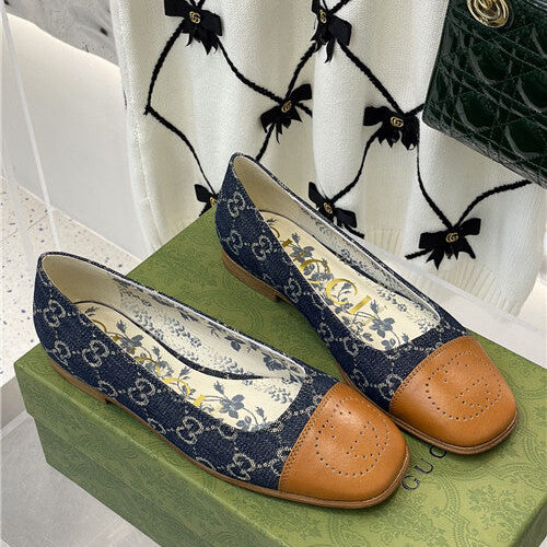 High Quality Luxury Gucci Square Toe Flat Shoes – Style 25299
